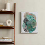 "Grey Thoughts" - Art Print in Teal by Maggie Ramirez Burns - In a Room