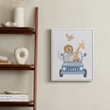 "Safari Friends 4" - Art Print in Blue by Teju Reval - In a Room