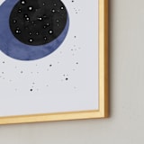 "Moon Magic & You" - Art Print in Periwinkle Blue by Emanuela Carratoni - Frame Close-up