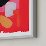 "Wow, That is Bright!" - Art Print in Volcano Red by Lisa Travis - Frame Close-up