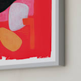 "Wow, That is Bright!" - Art Print in Volcano Red by Lisa Travis - Frame Close-up