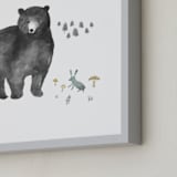 "Bear and Bunny" - Art Print in Grey by Emilie Simpson - Frame Close-up