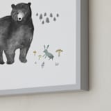 "Bear and Bunny" - Art Print in Grey by Emilie Simpson - Frame Close-up