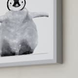 "Baby Animal Penguin" - Art Print in Antarctic Grey by Cass Loh - Frame Close-up