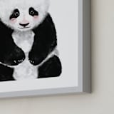 "Baby Panda" - Art Print in midnight by Cass Loh - Frame Close-up