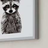 "Baby Raccoon" - Art Print in umber by Cass Loh - Frame Close-up