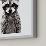 "Baby Raccoon" - Art Print in umber by Cass Loh - Frame Close-up