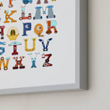 "Robot Alphabet" - Art Print in Primary by Joseph Apel - Frame Close-up