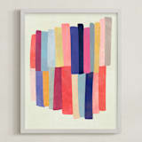 "Barred" - Art Print in White by melanie mikecz - Framed