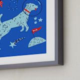 "Space Pup" - Art Print in Celestial by Kristin Mastoras - Frame Close-up