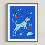 "Space Pup" - Art Print in Celestial by Kristin Mastoras - Framed