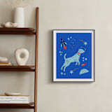 "Space Pup" - Art Print in Celestial by Kristin Mastoras - In a Room