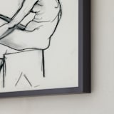 "Tranquility" - Art Print in black and white by Susan Moore-Stevenson - Frame Close-up