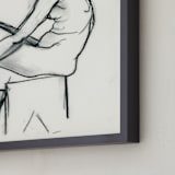 "Tranquility" - Art Print in black and white by Susan Moore-Stevenson - Frame Close-up