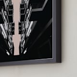 "Balconies" - Art Print in Peach by Rebecca Humphreys - Frame Close-up