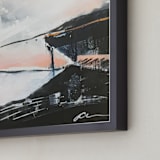 "Roaming" - Art Print in Ink and Pink by Jeannine Chanin Penn - Frame Close-up
