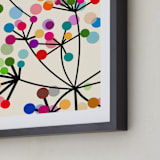 "Flowering Tree" - Art Print in pink by Angel Estevez - Frame Close-up