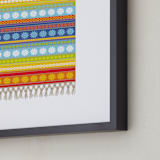 "Boho Floral Rug" - Art Print in Cherry Red by Jan Shepherd - Frame Close-up