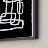 "Abstract Interlocking Shapes" - Art Print in Carbon by itsjensworld - Frame Close-up