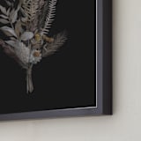 "Painted Flowers II" - Art Print in Almost Black by Leanne Friedberg - Frame Close-up