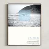 "La Mer" - Art Print in Sea Blue by WHALEN - Framed
