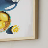"Flatlay Lemon Study No.2" - Art Print in Lemon Yellow by Kinga Subject - Frame Close-up