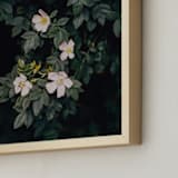 "Moody white roses" - Art Print in deep green by Hanke Arkenbout - Frame Close-up