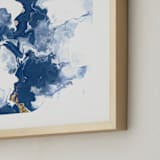 "Delight in the Storm II" - Art Print in Deep Blue by Julia Contacessi - Frame Close-up