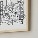 "London Sketchbook" - Art Print in black & white by Krissy Bengtson - Frame Close-up