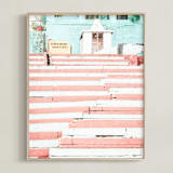 "Varanasi Stairs" - Art Print in Blush by LindseyErin - Framed
