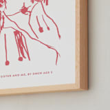 "Your Drawing: Portrait Custom Print" - Custom Print in Pink Grapefruit by Minted - Frame Close-up