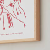 "Your Drawing: Portrait Custom Print" - Custom Print in Pink Grapefruit by Minted - Frame Close-up