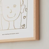 "Your Drawing As Foil Art Print" - Custom Foil Print in Gold by Minted - Frame Close-up