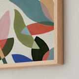 "Garden in Bloom" - Art Print in Moss Green by Katherine Moynagh - Frame Close-up