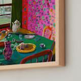 "After Tea" - Art Print in Sienna by Jess Franks - Frame Close-up