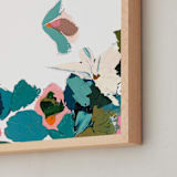 "Garden in Bloom" - Art Print in Robin's Egg by Caryn Owen - Frame Close-up