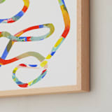 "Tangle" - Art Print in Rainbow by Nadia Hassan - Frame Close-up