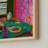"After Tea" - Art Print in Sienna by Jess Franks - Frame Close-up