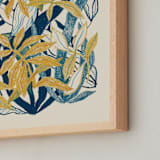 "My Hiding Place" - Art Print in Yellow Ochre by Catilustre - Frame Close-up