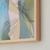 "Nature lines" - Art Print in Blue and Yellow by Teo - Frame Close-up