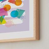 "colorful shapes" - Art Print in lavander by Baumbirdy - Frame Close-up