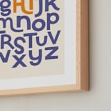 "Hi from the Alphabet" - Art Print in Indigo by Krissy Callahan - Frame Close-up