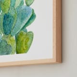 "Cacti" - Art Print in Cactus green by Alexandra Dzh - Frame Close-up