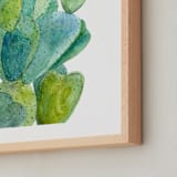"Cacti" - Art Print in Cactus green by Alexandra Dzh - Frame Close-up