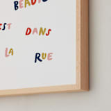 "Beauty is in the Street" - Art Print in Navy by June Letters Studio - Frame Close-up