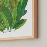 "Banana Leaf Bouquet" - Art Print in Tropical Green by Madeline Trait - Frame Close-up