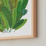 "Banana Leaf Bouquet" - Art Print in Tropical Green by Madeline Trait - Frame Close-up