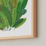"Banana Leaf Bouquet" - Art Print in Tropical Green by Madeline Trait - Frame Close-up