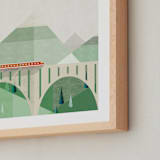 "Train Voyage" - Art Print in Burnt Sienna by Robert and Stella - Frame Close-up