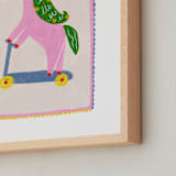 "Rollin Unicorn" - Art Print in Cherry Blossom by Kartika Paramita - Frame Close-up